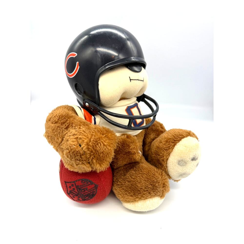 Vintage 1983 Tudor Games NFL Huddles Chicago Bears Mascot Plush with Helmet